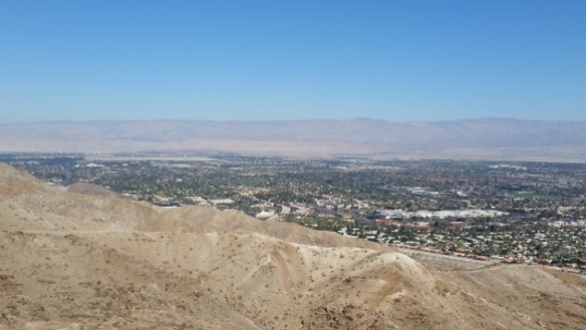 View of Palm Desert. If you squint, you can see tiny hikers on the ridge
